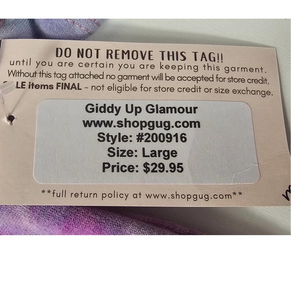NWT botique Giddy up glamor size large L tie dye pink v neck short sleeve - Picture 4 of 8